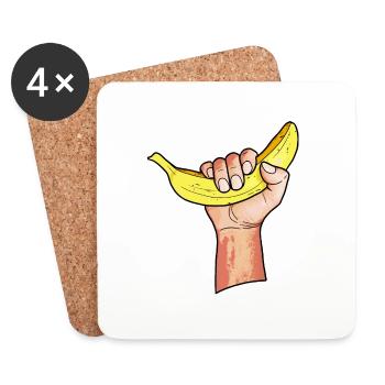la banane - Dessous de verre (lot de 4) - blanc - Devant