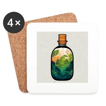 Garden in a bottle - Coasters (set of 4) - white - Front