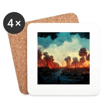 Pas de guerre ! - Dessous de verre (lot de 4) - blanc - Devant
