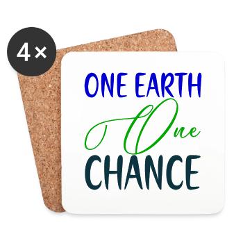 One Earth one Chance - Coasters (set of 4) - white - Front