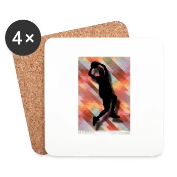 Basketball | Basketballer | Geschenk Sport - Untersetzer (4er-Set) - Weiß - Vorne