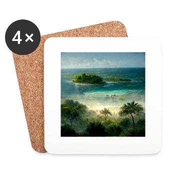 Future Paradise Island Painting - Coasters (set of 4) - white - Front