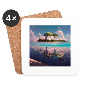 Peinture Future Paradise Island - Dessous de verre (lot de 4) - blanc - Devant