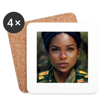 Schöne Schwarze Haitianische Frau - Untersetzer (4er-Set) - Weiß - Vorne