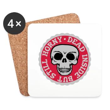 dead inside but horny - Untersetzer (4er-Set) - Weiß - Vorne