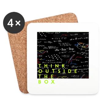 Think outside the box positive thoughts happy - Coasters (set of 4) - white - Front