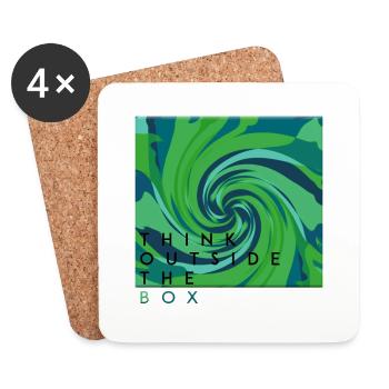 Think outside the box positive thoughts happy - Coasters (set of 4) - white - Front