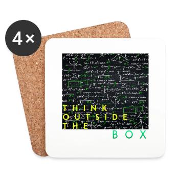 Think outside the box positive thoughts happy - Coasters (set of 4) - white - Front