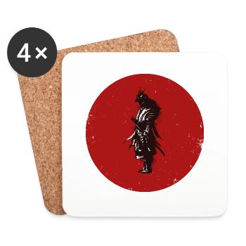 Samurai Japanischer Samuraikämpfer Shirt - Untersetzer (4er-Set) - Weiß - Vorne