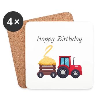 Happy Birthday - Coasters (set of 4) - white - Front