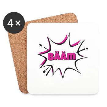 Comic Sticker - Untersetzer (4er-Set) - Weiß - Vorne