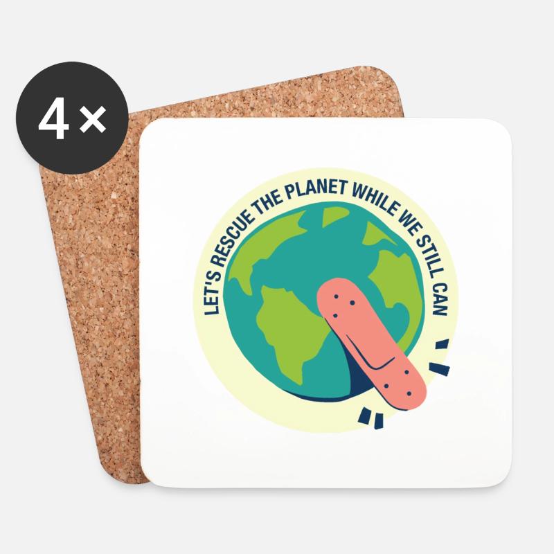 Save the Planet 01 - Untersetzer (4er-Set) - Weiß