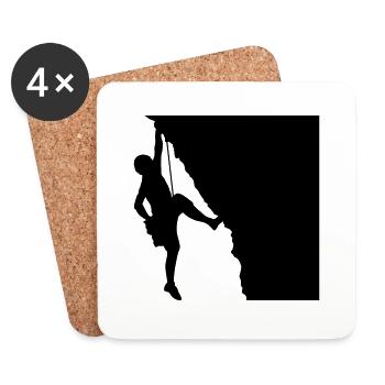 Silhouette d’alpiniste d’escalade - Dessous de verre (lot de 4) - blanc - Devant