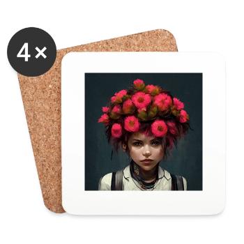 Flower punk girls - Coasters (set of 4) - white - Front