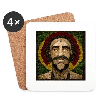 Mosaic Rasta painting - Coasters (set of 4) - white - Front