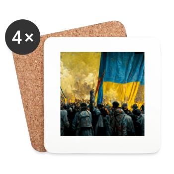 Victoire de l’Ukraine - Dessous de verre (lot de 4) - blanc - Devant