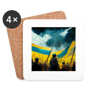 Victoire de l’Ukraine - Dessous de verre (lot de 4) - blanc - Devant