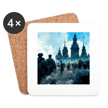Victoire de l’Ukraine - Dessous de verre (lot de 4) - blanc - Devant