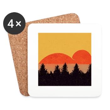 Vintage Sunset Abstract - Coasters (set of 4) - white - Front