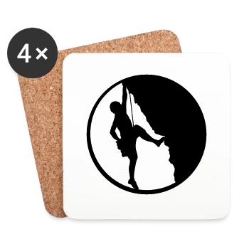 climbing Silhouette Mountaineering Sport - Coasters (set of 4) - white - Front