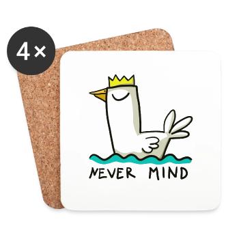 Qu’à cela ne tienne - cela n’a pas d’importance - canard détendu - Dessous de verre (lot de 4) - blanc - Devant