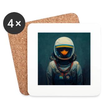 Astronaut painting - Coasters (set of 4) - white - Front