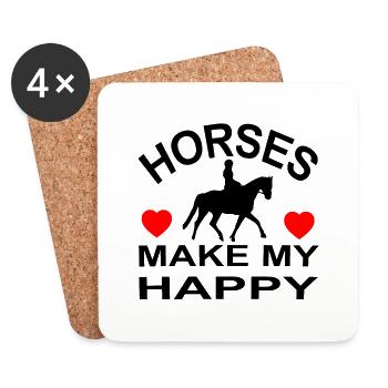 Cheval - Dessous de verre (lot de 4) - blanc - Devant