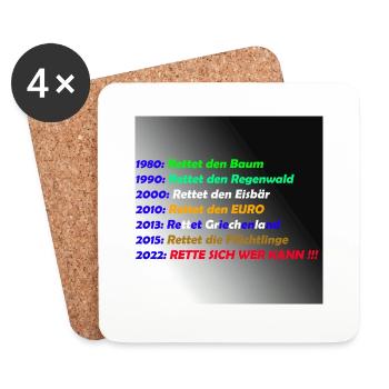 Rette sich wer kann - Untersetzer (4er-Set) - Weiß - Vorne