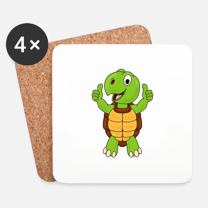 SCHILDKRÖTE - TIER - TIERISCH - GUT - SUPER - Untersetzer (4er-Set) - Weiß
