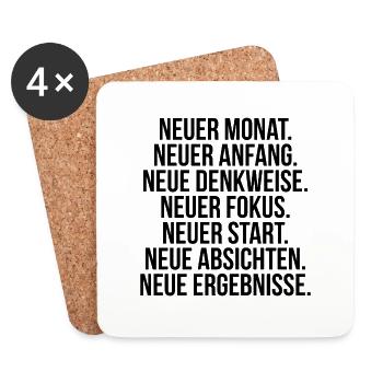 Neuer Monat Anfang Denkweise Fokus Start - Untersetzer (4er-Set) - Weiß - Vorne