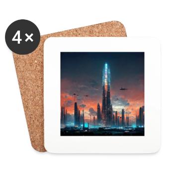 City of the Future - Coasters (set of 4) - white - Front
