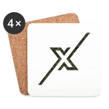 Forme de symbole typographie lettre Alphabet X - Dessous de verre (lot de 4) - blanc - Devant
