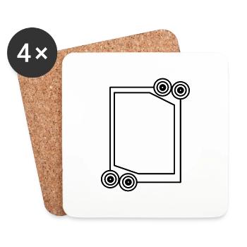Cool long frame in black decoration - Coasters (set of 4) - white - Front