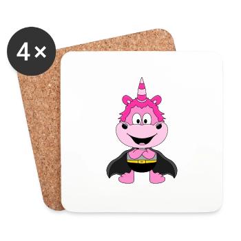 SUPERHELD - EINHORN - PFERD - PONY - KIND - BABY - Untersetzer (4er-Set) - Weiß - Vorne