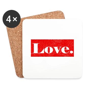 Love - Untersetzer (4er-Set) - Weiß - Vorne