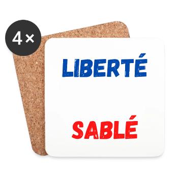 Liberté égalité sablé - Dessous de verre (lot de 4) - blanc - Devant