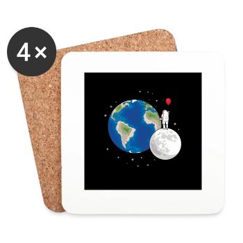 Astronaut on the Moon - Untersetzer (4er-Set) - Weiß - Vorne