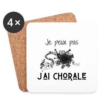 Je peux pas j'ai chorale - Dessous de verre (lot de 4) - blanc - Devant