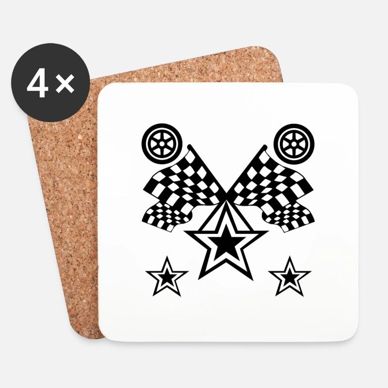 Auto - Untersetzer (4er-Set) - Weiß