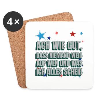 Ach wie gut, dass Niemand weiß - Untersetzer (4er-Set) - Weiß - Vorne