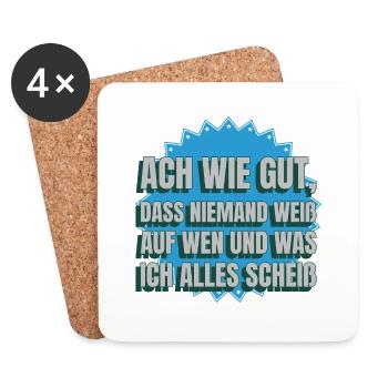 Ach wie gut, dass Niemand weiß 2 - Untersetzer (4er-Set) - Weiß - Vorne
