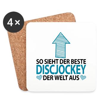 Hochzeits Discjockey DJ Diskjockey Spruch So sieht - Untersetzer (4er-Set) - Weiß - Vorne