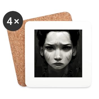 Portrait of the Sad, Andgy Mädchens - Coasters (set of 4) - white - Front