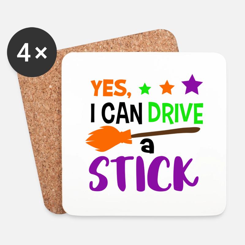Yes I can drive a stick - Untersetzer (4er-Set) - Weiß