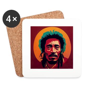 Rastafarian graffiti sketch - Coasters (set of 4) - white - Front