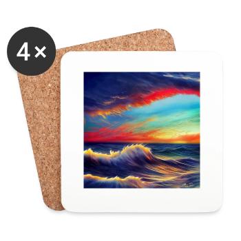 Trippy Ocean - Coasters (set of 4) - white - Front