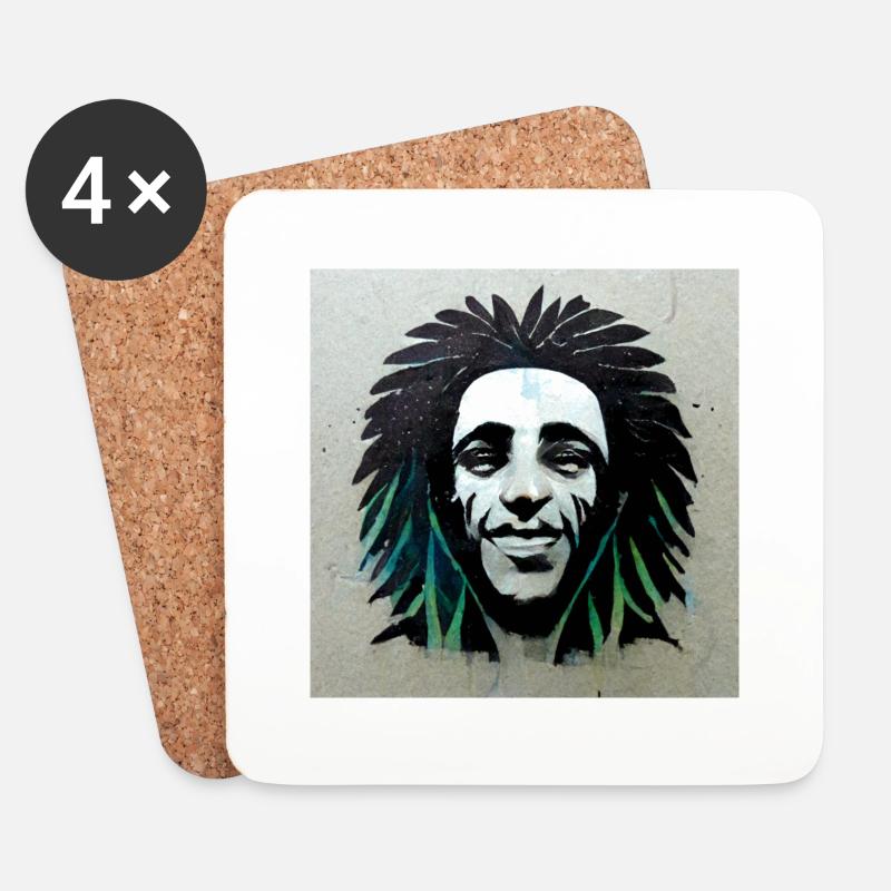 Rastafari-graffiti-skizze - Untersetzer (4er-Set) - Weiß