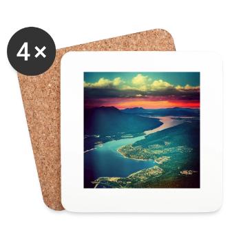 Vue depuis les Blue Mountains - Dessous de verre (lot de 4) - blanc - Devant