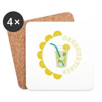 Summer vibes - Lemon Design - Coasters (set of 4) - white - Front