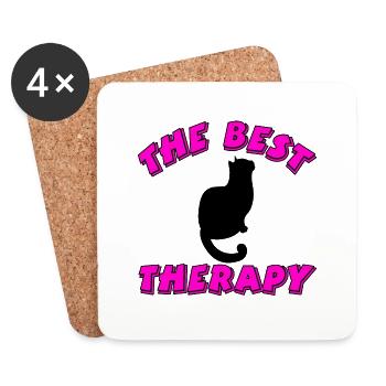 Cat - Coasters (set of 4) - white - Front
